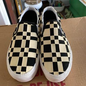 Vans platform slip ons- woven checker w9 m7.5